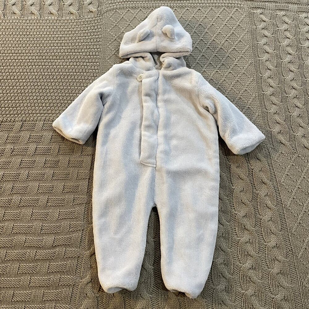 Angel Dear Blue Cozy Baby Bunting ~ 0/3M